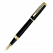 Ручка перьевая Waterman Exception Slim Black Lacquer GT, толщина линии M, перо: золото 18К