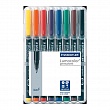 Набор маркеров перманентных универсальных Staedtler Lumocolor, S, 8 цветов, пластиковый пенал