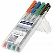 Набор маркеров неперманентных универсальных Staedtler Lumocolor, M, 4 цвета, пластиковый пенал