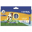 Набор мелков восковых Lyra Lyrax, водостойкие, ударопрочные, 12 цветов, картонная коробка