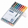 Набор маркеров перманентных универсальных Staedtler Lumocolor, B, 8 цветов, пластиковый пенал