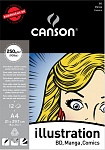 Альбом Canson Illustration, для маркера, 250 гр/м2, 12 листов, 21 x 29.7 см